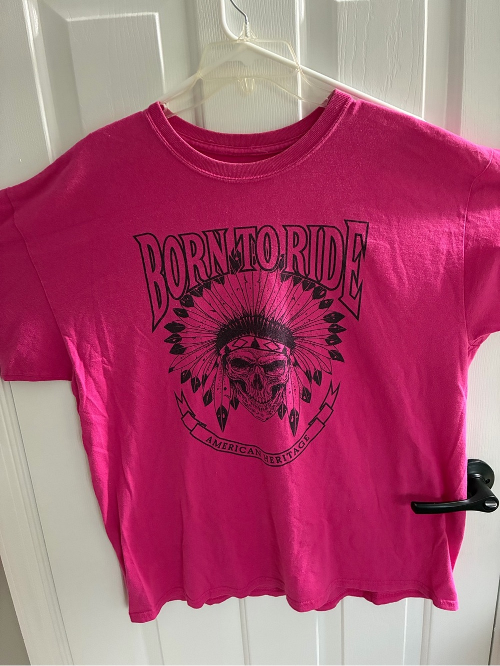 “ Born to Ride' “ American Heritage “ Indian with Head Dress Tee Shirt Large